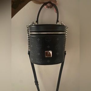MCM black cylinder bag